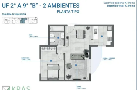 Departamento 2 ambientes a estrenar con amenities LUMINOSO — foto 6